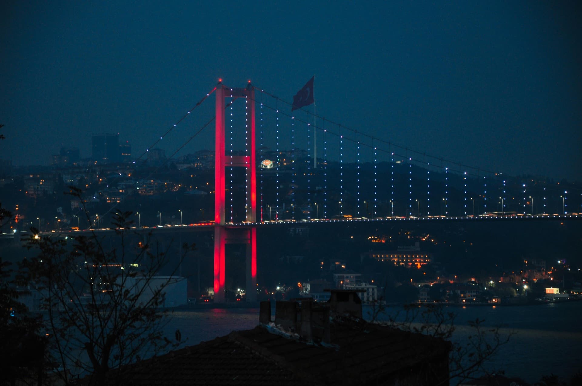 Bosphorus Bridge at night